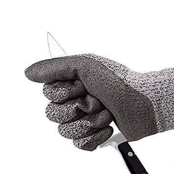 🧤 1 Pair Cut Resistant Gloves – Food Grade, Level 5 Protection, Kitchen & Work Gloves, Gray